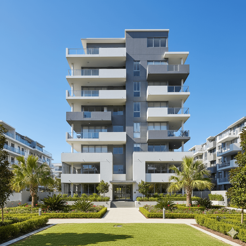 Modern strata building exterior maintained by Florence Property Services